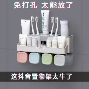 WE 1769 = 家用挂钩洗漱收纳盒( 牙刷架 ) Household hook washing storage box (toothbrush holder) ☞ 2-person/4-person