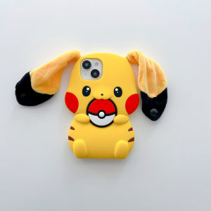 3D Dễ Thương Phim Hoạt Hình Xách Tay Vải Tai Pikachu Ốp điện thoại cho Iphone 11 12 Pro Max silicon mềm Cho 13 14 1516 Pro Max Sáng Tạo Cá Nhân Đáng Yêu Và Thú Vị Trường Hợp Điện Thoại