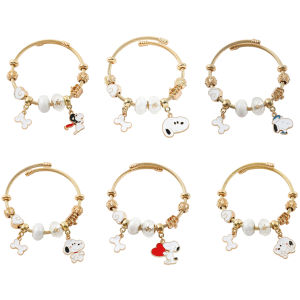Bandai | Snoopy Film and Television Peripherals Personalized Creative Bracelets for Girls Sweet and Cute Fashion Pendant Bracelets