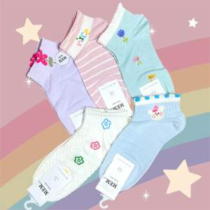 ถุงเท้าผู้หญิง ยกแพ็ค 10 คู่ (คละลายไม่ซ้ำ) F6