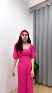 SR FASHION - VERONICA SET | Setelan Wanita Crop Top Korean Style Bahan Crepe