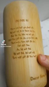 Ly Lòng Biết Ơn bằng tre Bamboo- - Đồ Thờ Cúng -cầu sức khỏe bình an tài lộc- Decor Home An