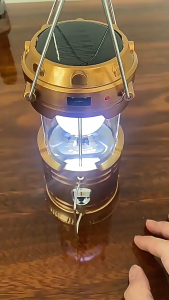 Solar Handheld Camping Lantern Heavy Duty Rechargeable Portable LED Flashlight Emergency Light for Brownout Home Outdoor