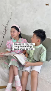 MARVES Gaeul dress Baju Anak Perempuan Bahan Lady Crush dan Crinkle Elora Motif Bunga Usia 1 hingga 14 Tahun