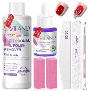 Saviland ชุดกำจัดยาทาเล็บแบบรวดเร็วขนาด250มล. เจลทำความสะอาดแบบมืออาชีพใช้น้ำยาลบกึ่งถาวร