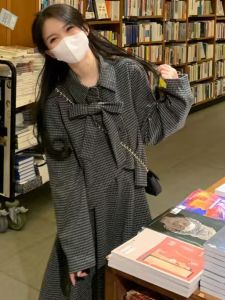 Autumn Winter Plaid Suit Jacket And Mini Skirt Two Piece Set Korean Style Slimming High End Feeling Streetwear Fashion Set