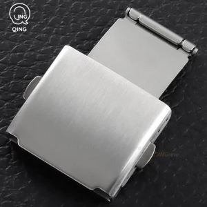 16mm 18mm 20mm 22mm 24mm Stainless Steel Deployment Folding Clasp Double Push Watch Buckle for Watch Strap Band Buckle Accessory