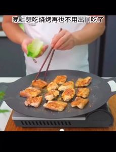 กระทะย่างสไตล์เกาหลี กระทะแบน ถาดปิ้งย่าง มี7ขนาด ไม่ติดกระทะ ใช้กับเตาแม่เหล็กไฟฟ้าได้ ตั้งแคมป์กลางแจ้ง กระทะปิ้งย่าง