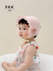 Baby Girls Spring Autumn Cute Thin Breathable Windproof Court Princess Style Hat Cotton Short Brim Cap Childrens Casual Wear