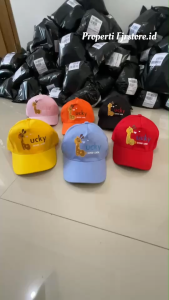 topi anak motif jerapah lucky good luck terbaru import korea laki-laki perempuan