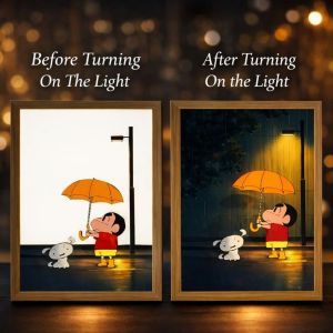 Bandai | Crayon Shin-chan LED Light Painting -3 Colors Night Light Bedside Decor for Kids Room Anime Gift Healing Atmosphere Lamp
