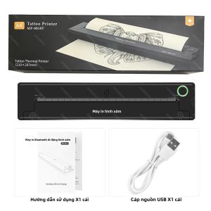 Máy In Hình Xăm Di Động Nhiệt A4 203dpi Kết Nối Không Dây Bluetooth Tương Thích Với Android & iOS Dùng Cho Văn Phòng
