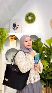 TAS Canvas Women Shoulder bag / Tas Bahu Wanita tebal multifungsi besar tali sumbu warna