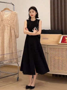 CAOZIMUYI | Summer Black Sleeveless Maxi Dress With Slit