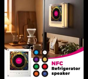 Magnetic NFC Music Vinyl Fridge Magnet Night Light Auto Play Song Induction Record Sticker Acrylic Creative Ornament