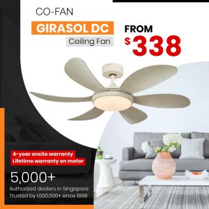 [✅SG Safety Mark &AuthorizedSeller]High Quality 3/6 Blades 36W LED Light DC Motor LED Ceiling Fan👍🏻 GIRASOL 46inch
