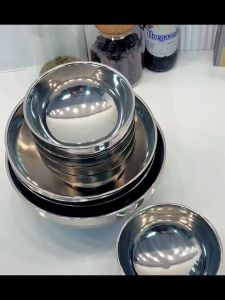 VK Double Layer Anti Scalding Stainless Steel Bowl Insulation Bowl Salad Bowls Multi-Purpose Bowls Thickened Tableware