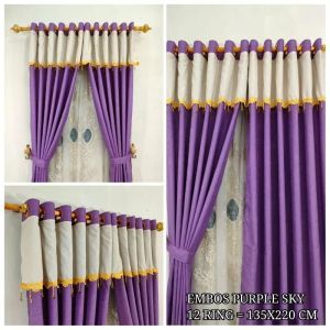 Gorden premium renda embos polos lemon tea mewah | tirai gorden premium ring 12 murah