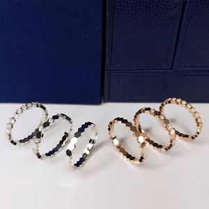 Fashionable Rose Gold Titanium Steel Ring Honeycomb Geometric Womens Style Finger Ring Popular New Model Jewelry Accessory