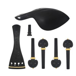 IRIN | Violin Fine Tuner Tailpiece Kit 4/4 3/4 Ebony Embossed Cheek Rest Pull String Board Chord Shaft Tail Nail Accessories Violinist