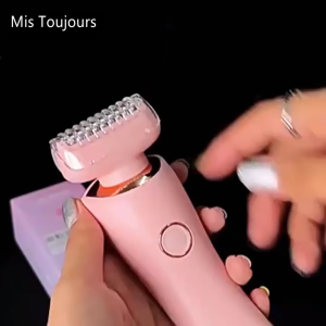 Tẩy lông không đau tông đơ cắt tóc chống nước máy cạo râu điện cho nữ 2 trong 1 cho bikini nách chân và mặt có đầu chải có thể thay thế