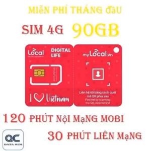 FREESHIP - CHƯA KÍCH HOẠT  Sim 4G mobi local 90GB  miễn phí tháng đầu