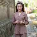 Set Lam Đi Chùa , Áo Lam đẹp đi chùa , đồ bộ đi chùa ,đồ lam đẹp , truyền thống. 