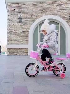 Beige จักรยานเด็ก รถจักรยานเด็ก จักรยาน 2-9ขวบ จักรยานเด็กผู้หญิง จักรยานมีตะกร้า เหล็กแข็งแรง 12นิ้ว16นิ้ว18นิ้ว 20นิ้ว