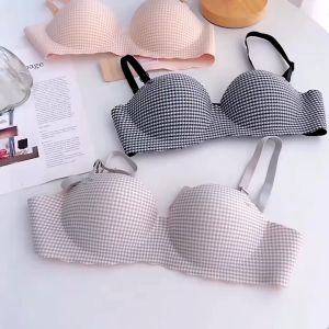 BEE - Bra Bh Push Up Wanita Tanpa Kawat K3 Pakaian Dalam Wanita Motif Kotak POLINI 303