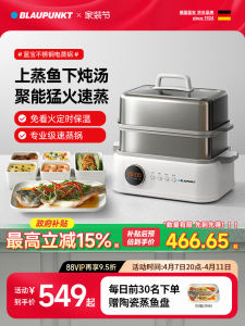 [China Plug Without Adapter] Blaupunkt | Multifunctional Small Electric Steamer with Triple Layer Steaming and Stewing Integration