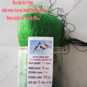 30m lưới tàng hình MÀU XANH LÁ CÂY. mắt lưới 5p chuyên bẫy chào mào họa mi hoành hoạchchòe thanlửa cu tiểu...