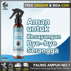 WISELIE BUGS KILLER SERANGGA (PALING AMPUH) Spray Obat Pembasmi Organik Bahan Alami Semprotan Pembunuh Efektif Basmi Nyamuk Kutu Kasur Tungau Kecoak Kaki Seribu Lalat Tawon Kelabang / Cairan Racun Anti Semut Pengusir Laba Laba Coro Lipas Mati Kering - Lazada