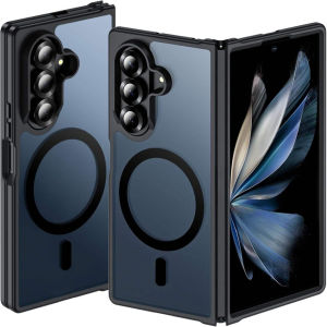 Magnetic Mobile Case for Samsung Galaxy Z Fold 8 Ultra 7 6 Wireless Charging Cases Translucent Slim Rugged Cover with Magnet