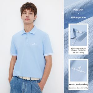 Navigare | Yellow Leisure Turn-down Collar Short-sleeved Polo Shirt