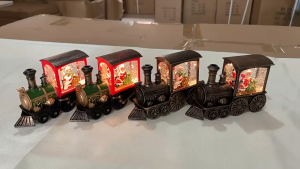 2025 Christmas Gift Train Crystal Ball Ornament Christmas Gift Christmas Eve Decoration Lighting Train Box CrystalBall Ornaments