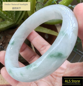 Jadeite Jade Bangle 59mm 缅甸A货翡翠 [59圈口 正圈手镯] - FC-SZ-038