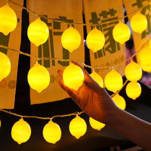 Lemon LED String Lights Warm Fruit Fairy Lights Battery Operated Decorative Lights for Christmas Tree Bedroom Patio Party