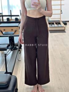 High Waist Wide Leg Yoga Pants Womens Running Sportswear Fitness Casual Straight Cut Elastic Slimming Trousers for All Seasons