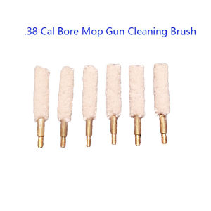 6 Pieces .38 Cal Bore Mop Gun Cleaning Brush With 8-32 Threaded for 38lr Rifle Pistol Handgun Cleaning