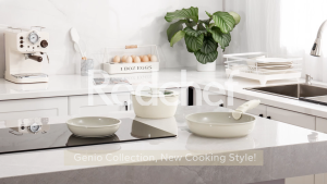 Redchef Nonstick Ceramic Rock Cookware Handle Removable 5Pcs Set  Frying Pan With Lid Suitable for All Stoves including Induction Oven Pan Pot Kitchenware Household items