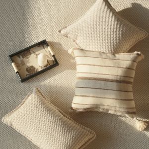 Beige Geometric Texture Jacquard Cushion Case French Sweet Girls Room Sofa Cushion Cover Chenille Premium Luxury Home Decor