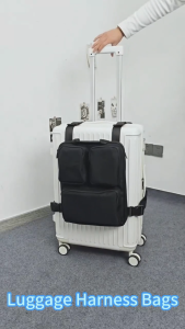 Large Capacity Boarding Case Hanging Bag Expandable Travel Bag External Straps Foldable Luggage Attachment Multifunctional Rolling Luggage Vest Bag for Easy Storage