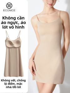 econice | Anti Peep Slip Dress Summer Lightweight With Padding Inner Wear Anti See-through Backless Stylish Camisole