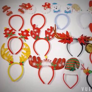 ที่คาดผมคริสต์มาส คาดผมคริสต์มาส หมวกซานตา หมวกคริสต์มาส ที่คาดผมปีใหม่ ที่คาดผมเขากวาง