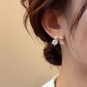 WENXI | Bông Tai Xanh Cherry Độc Đáo Thiết Kế Thẩm Mỹ