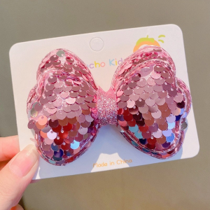 4 Dài Màu Sắc Chuyển Đổi Sequin Lấp Lánh Nơ Lớn Kẹp Tóc Cho Bé Gái Trẻ Em Dễ Thương Kawaii Công Chúa Cổ Tích Kẹp Tóc Phụ Kiện Thời Trang