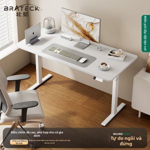 Brateck | Electric Intelligent Lifting Desk Solid Wood