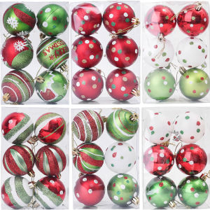 YESPERY 6PCS Colorful Christmas Balls Xmas Tree Hanging Pendant Painted Xmas Balls Holiday Home Party Christmas Decoration