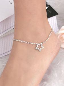 สร้อยข้อมือรูปดาวสุดโชคดี 3 แถว ตกแต่งด้วยคริสตัล สร้อยคอแบบห้อย 3 แถว ของขวัญวันเกิดสำหรับผู้หญิง