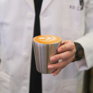 Simple Industrial Style Stainless Steel Metal Coffee Cup Restaurant Tea Drink Double Layer Cup Heat Resistant Lucky Brand